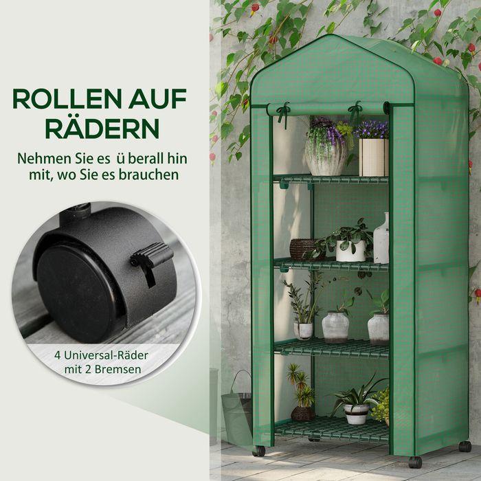 Produktbild Swisshandel24 Folien-Gewächshaus, Mini-Gewächshaus, 4 Regalfächer, 69 x 50 x 165 cm, Grün