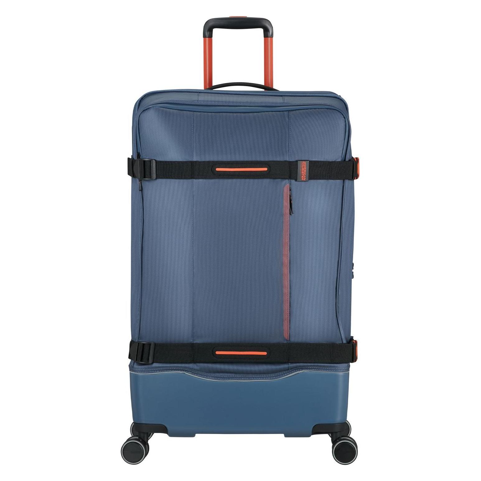 American Tourister, Koffer, Urban Track Spinner L Tsa Coated, Orange, Grau, Blau, (106 l)