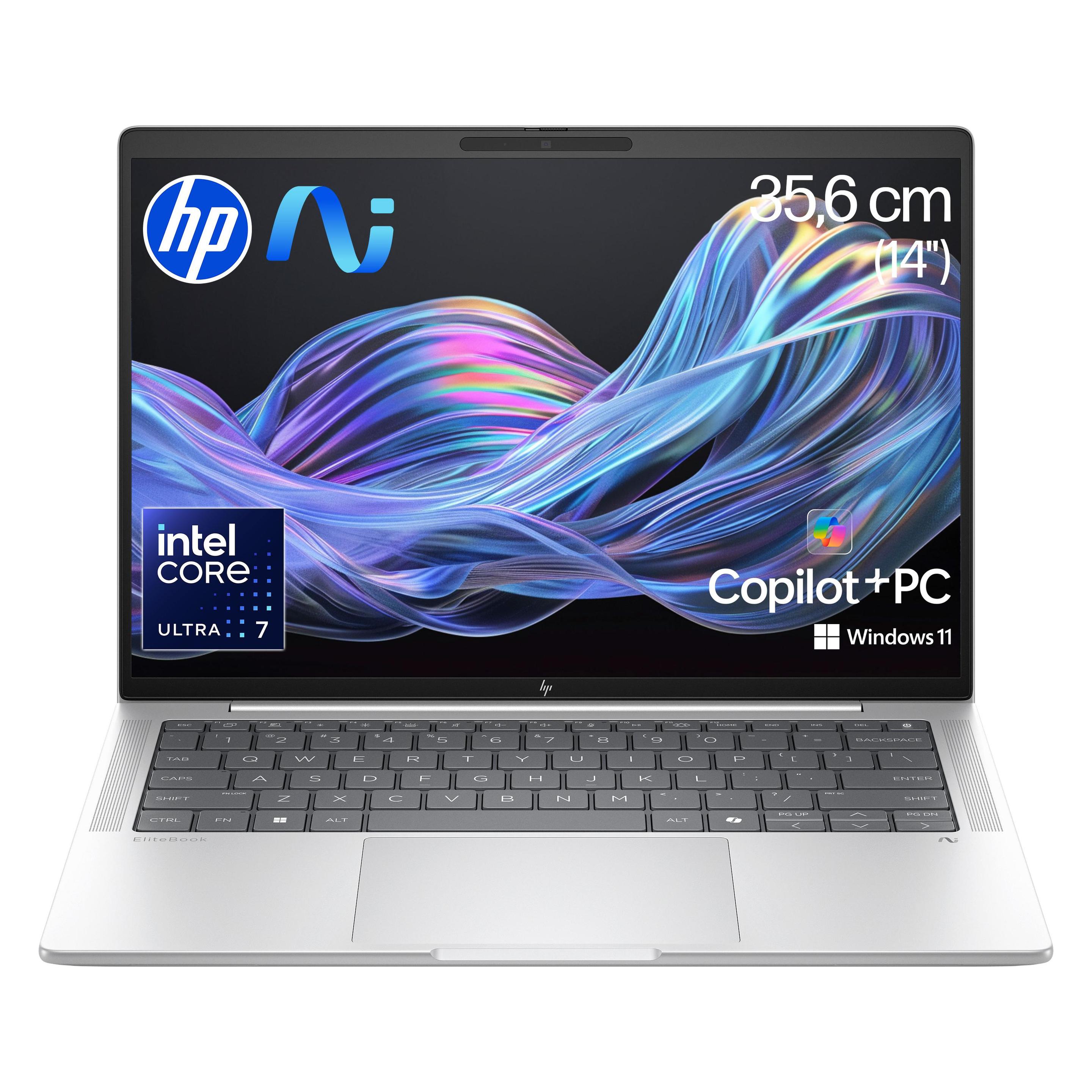 HP EliteBook X G1i (14", 1000 GB, 32 GB, DE), Notebook, Silber