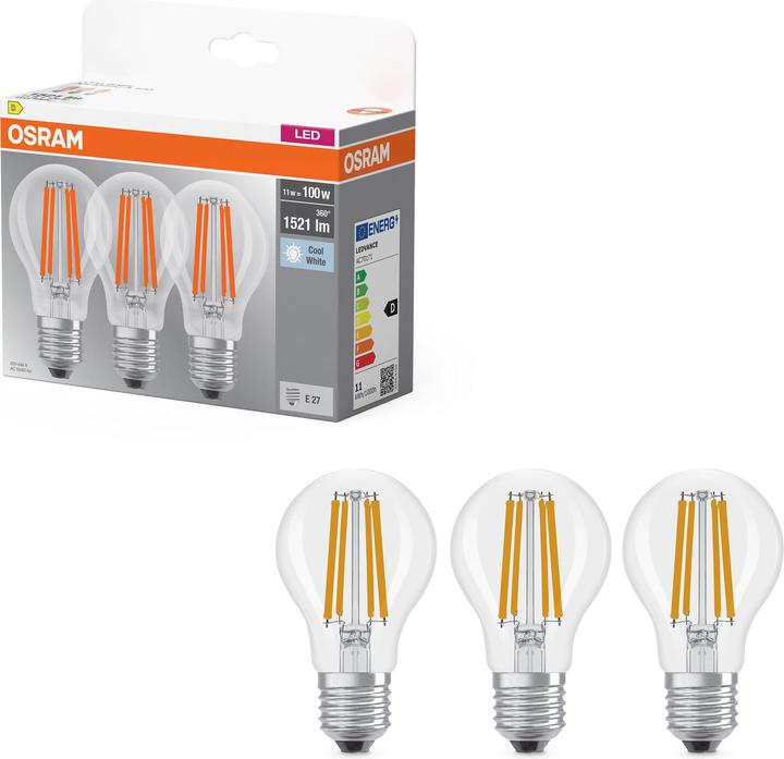 Produktbild Osram Led Base Classic A (E27, 11 W, 1521 lm, 3 x, D)