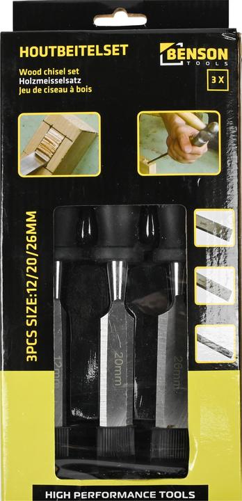 Actual product image Benson Wood chisel set 3 pieces pro-grip