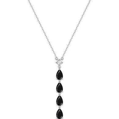 Brosway - Mystery Black Fancy Cubic Zirconia Silver Necklace FMB115, Handykette, Schwarz