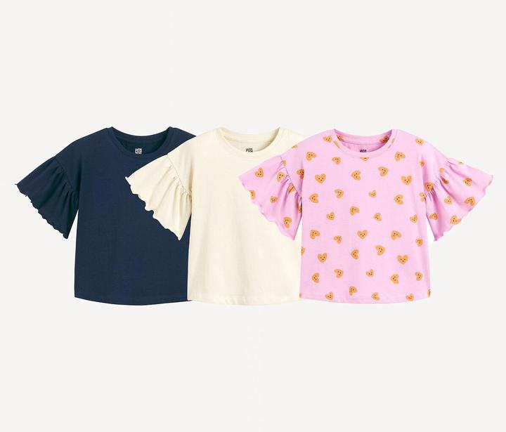 Actual product image La Redoute Collections 3er-Pack T-Shirts mit kurzen Volantärmeln (110)