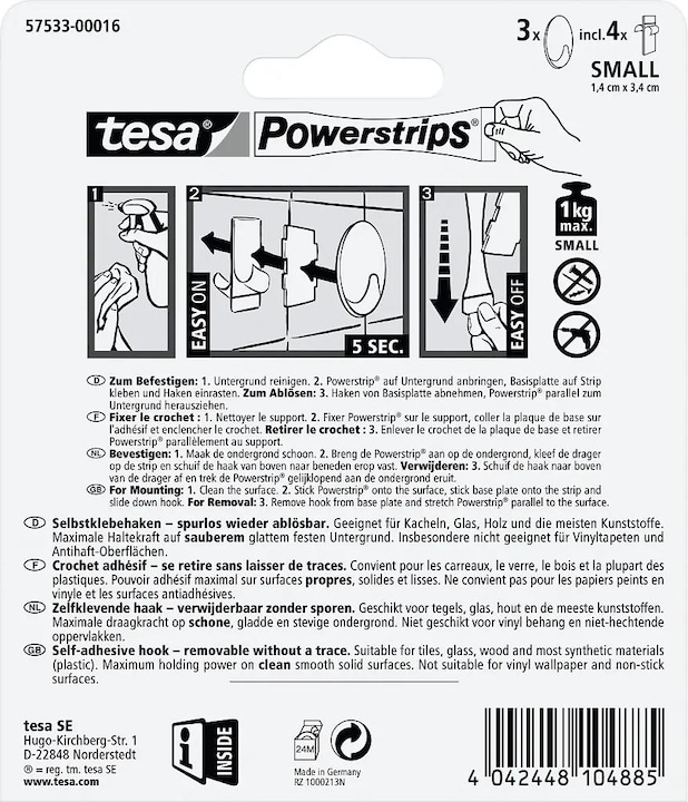 Produktbild tesa Powerstrips Haken SMALL oval