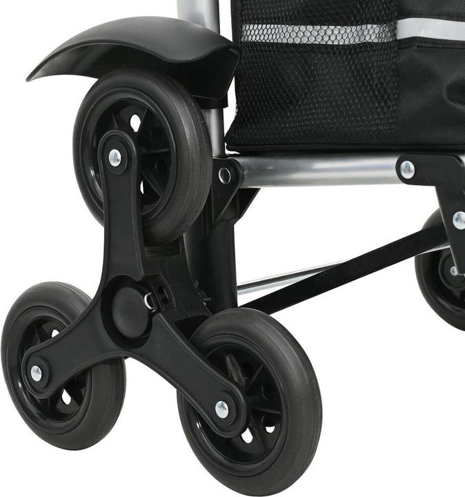 Produktbild VidaXL Einkaufstrolley mit Treppensteiger Schwarz 40 L