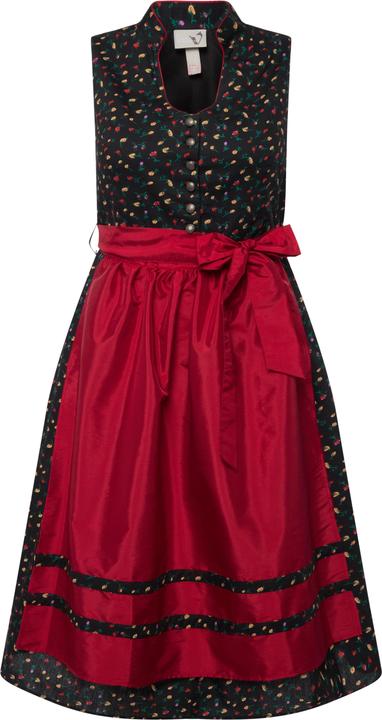 Ulla Popken Costume traditionnel tyrolien, fleurs, boutons fantaisie, col V, sans manches (50)