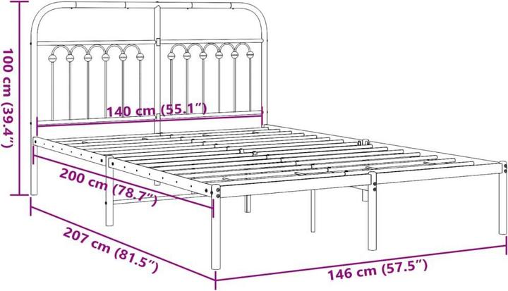 Image du produit vidaXL Bettgestell (140 x 200 cm)