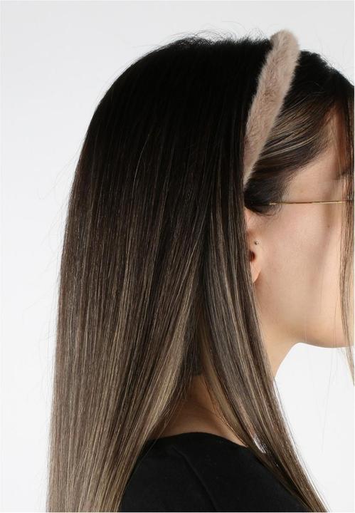 Immagine prodotto Trisa Capelli - Cerchietto e fermaglio in finta pelliccia, beige e marrone
