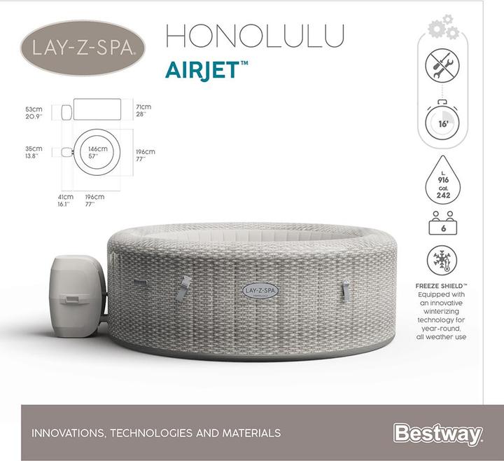 Immagine prodotto Bestway Lay-Z-Spa Honolulu AirJet (6 pers.)