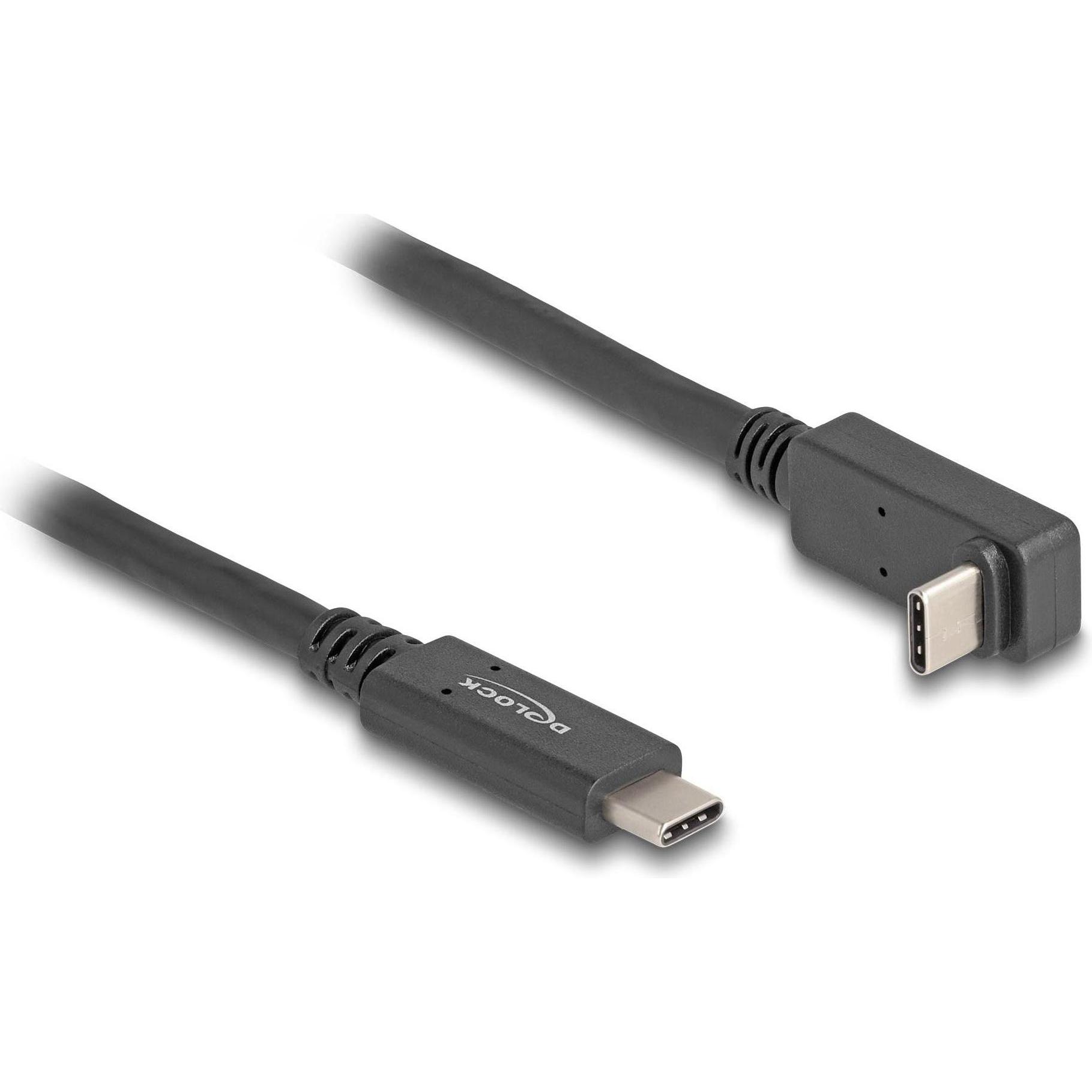 Delock USB 10 Gbps Kabel USB Type-C™ Stecker zu Type-C™ Stecker gewinkelt oben / unten 1 m 4K PD 60 W mit E (1 m, USB 3....