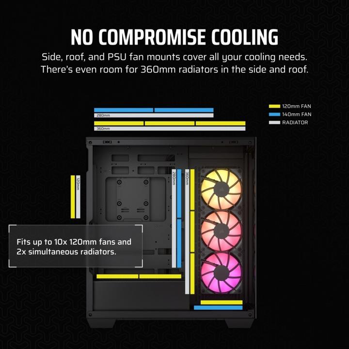 Immagine prodotto Corsair Case iCUE 3500X RGB Midi TG nero BTF+ZERO (Mini-ITX, mATX, E-ATX, ATX)