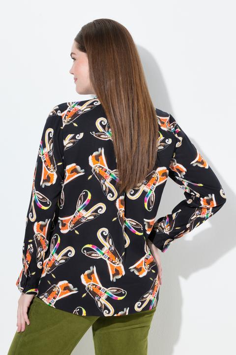 Immagine prodotto Ulla Popken Camicia con stampa in stile country, collo da camicia e maniche lunghe (46, 48)