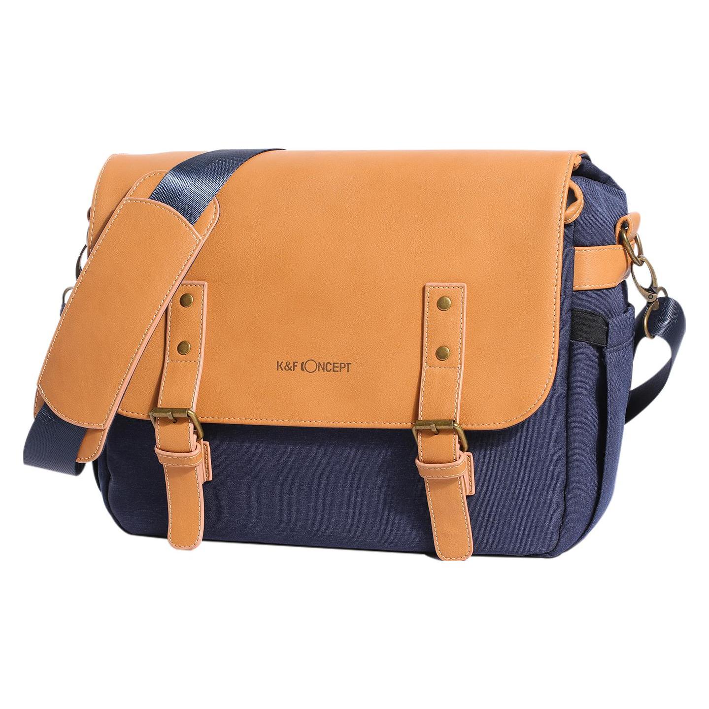 K&F Concept Messenger Bag Schoudertas 10 Liter (Kf-13.062V1) (10 l), Cameratas, Oranje, Bruin, Blauw