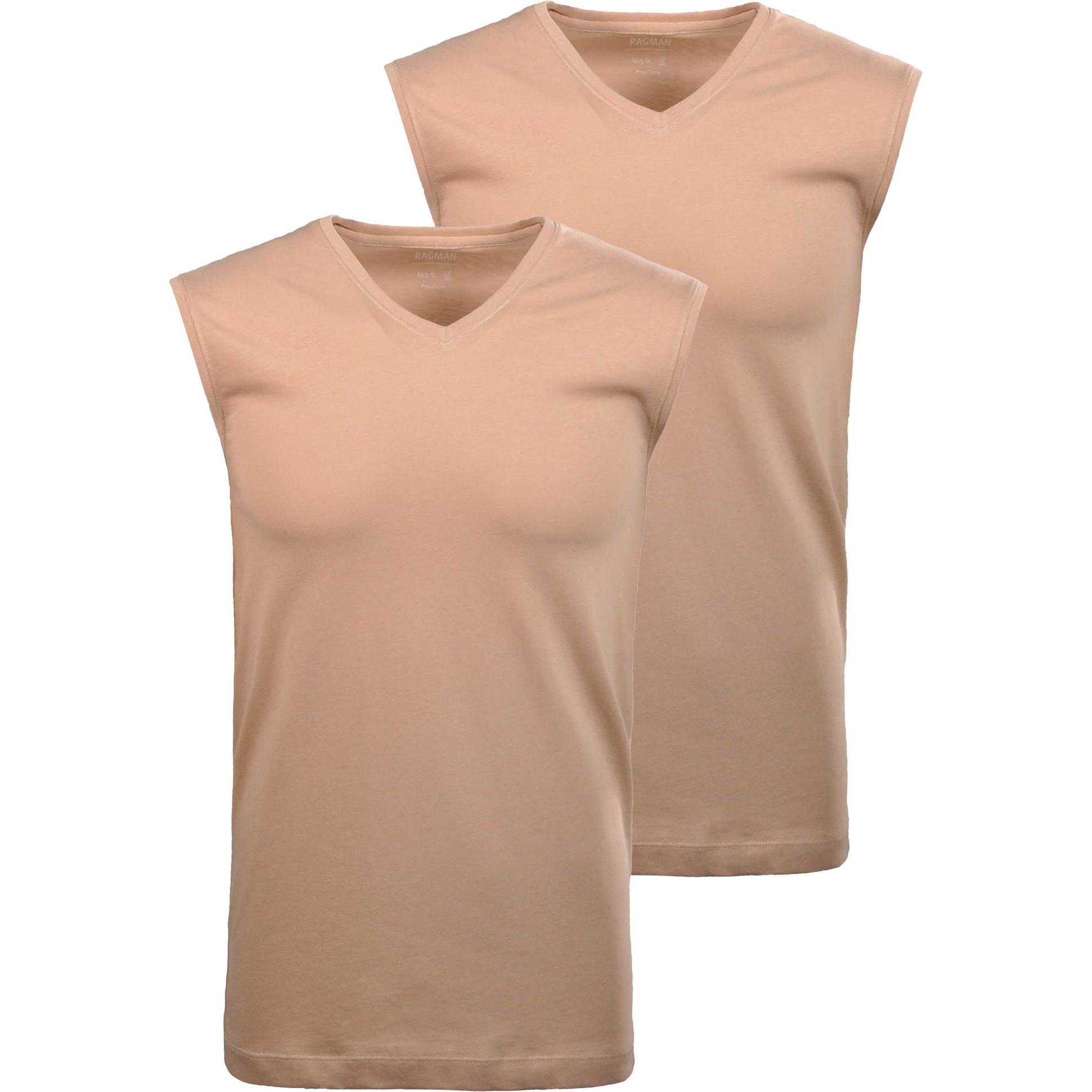 Ragman, Herren, Shirt, T-Shirts, Beige, (XXL)