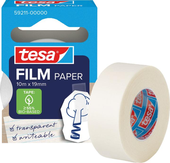 Actual product image tesa tesafilm paper adhesive tape 10m 19mm 1 roll folding box (19 mm)