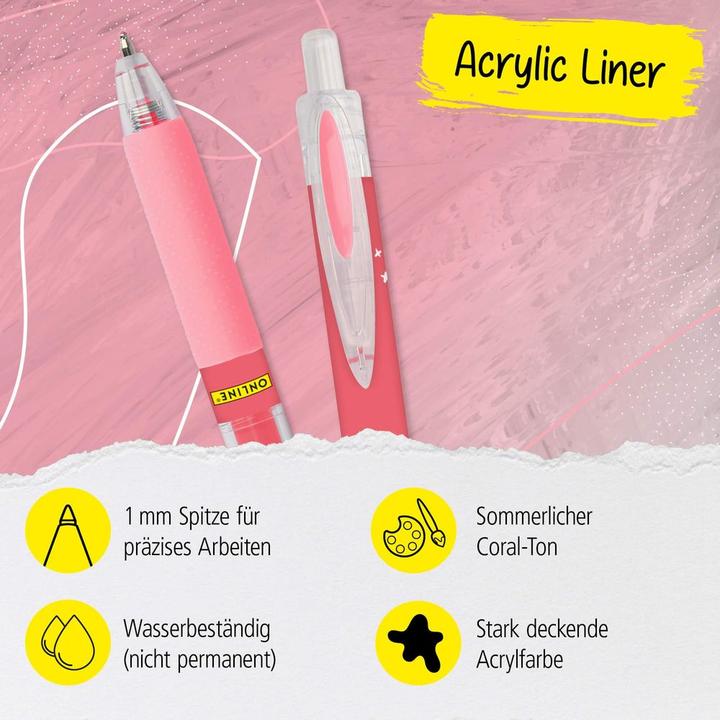 Image du produit Online Acryl Liner 18621/6 pink red (Pink, Rouge, 6x)