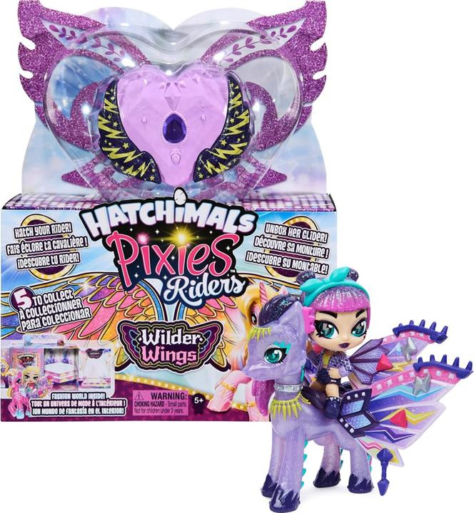 Actual product image Hatchimals Pixies Riders Wilder Wings collectible figure with mythical creatures to ride and much