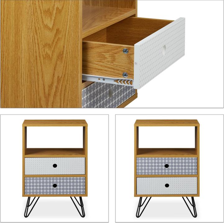 Actual product image Relaxdays Side Dresser with Drawers (45 x 30 x 65 cm)