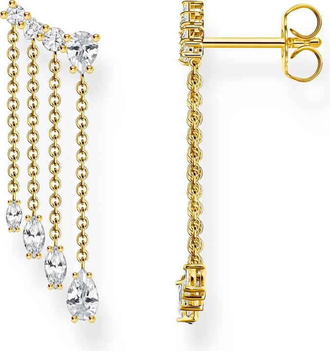 Immagine prodotto Thomas Sabo Wasserfall Ohrringe mit weissen Steinen vergoldet (Argento 925)