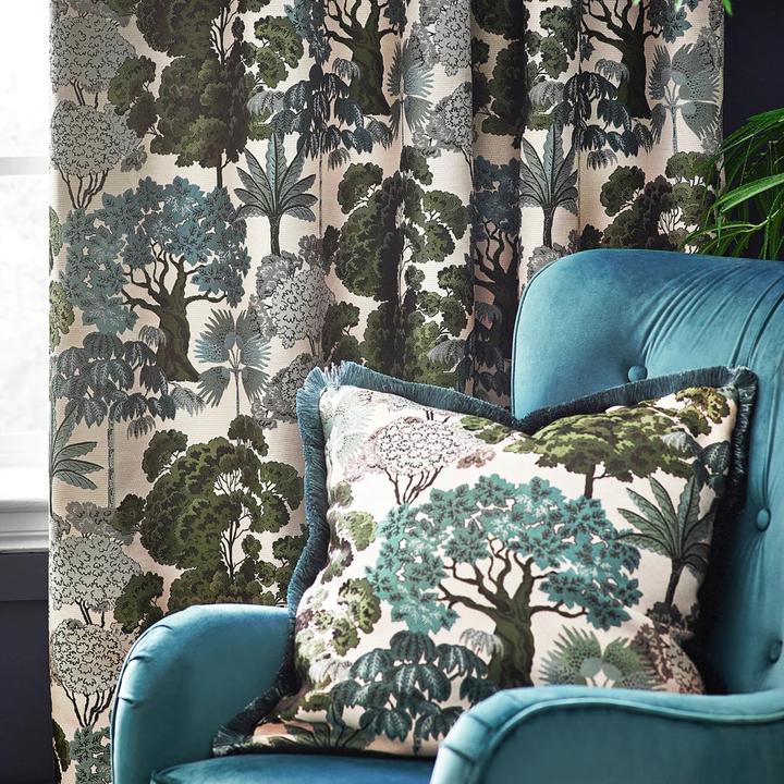 Produktbild Wylder Ösenvorhänge Woodlands Jacquard Floral (117 x 137 cm)