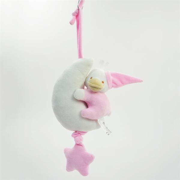 Kögler Baby-Plüschtier Spieluhr, Ente mit Mond, rosa, ca. 46x17cm