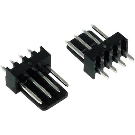 Phobya Fan Power Connector 4Pin PWM Stecker, 2 Stück, Elektronikkabel + Stecker, Schwarz