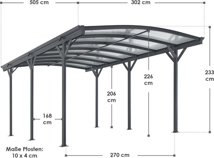 Actual product image Juskys Carport with arched roof