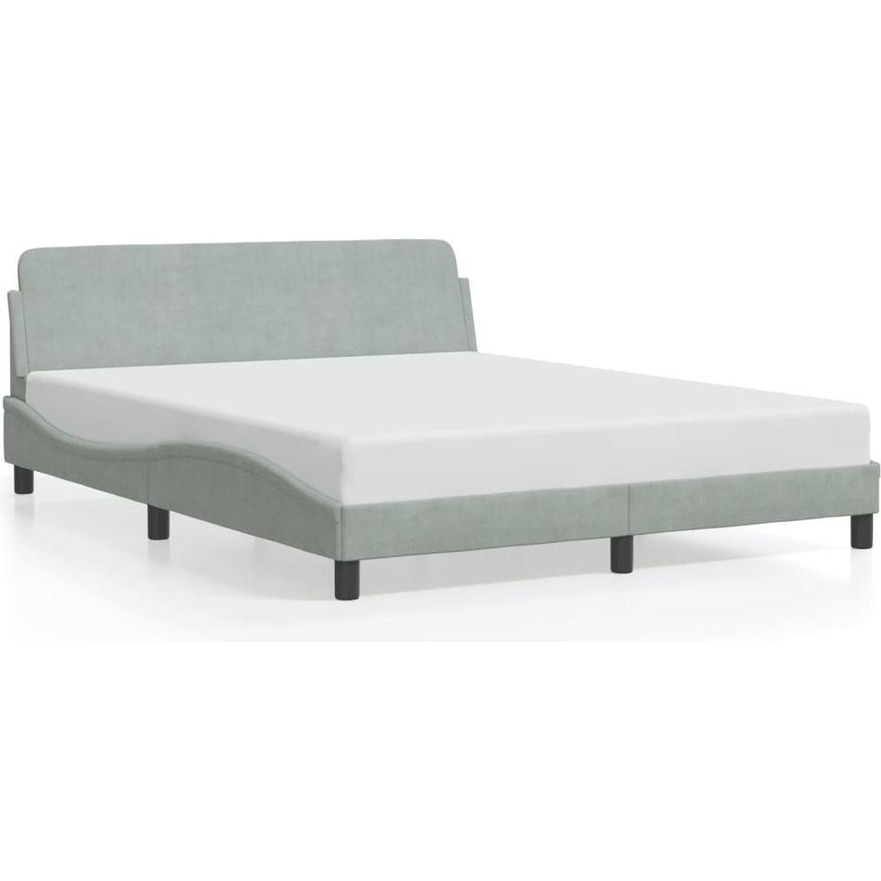 VidaXL, Bett, Bettgestell mit Kopfteil Samt (160 x 200 cm)