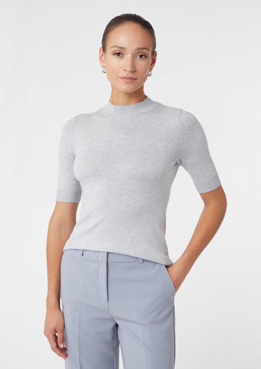 Produktbild Comma Strickpullover Kurzärmeliger Feinstrickpullover mit angedeutetem Stehkragen- (46)