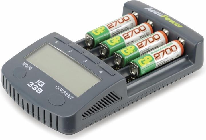 Immagine prodotto AccuPower Caricabatterie per celle tonde NiCd, NiM (14500, 18650, AA, CR123A, Batteria + Caricabatterie)