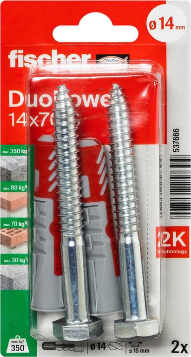 Produktbild Fischer DuoPower 14x70 S K (2 Stk.)