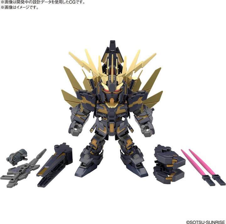 Actual product image Bandai SD GUNDAM -Cross Silhouette Unicorn 02 Banshee & Norn Parts -Model Kit