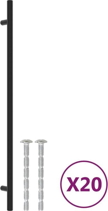 Produktbild vidaXL Möbelgriffe 20 Stk. Schwarz 320 mm Edelstahl,Farbe