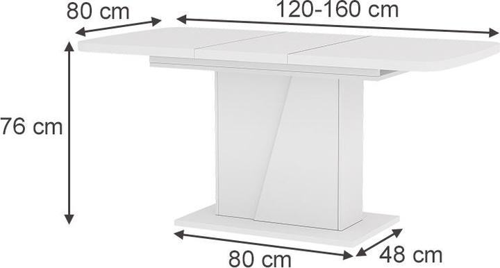 Image du produit Vicco Table de salle à manger Fenaro (120 x 80 x 77.30 cm)