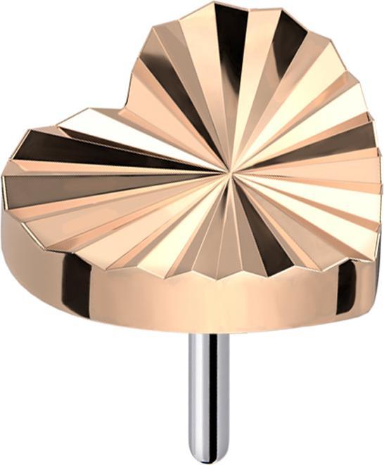 Actual product image Star Piercing Threadless diamond cut disc heart rose gold (without brass, Titanium)