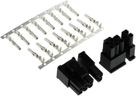 Actual product image Phobya VGA Power Connector 6+2Pin male, 2 pieces