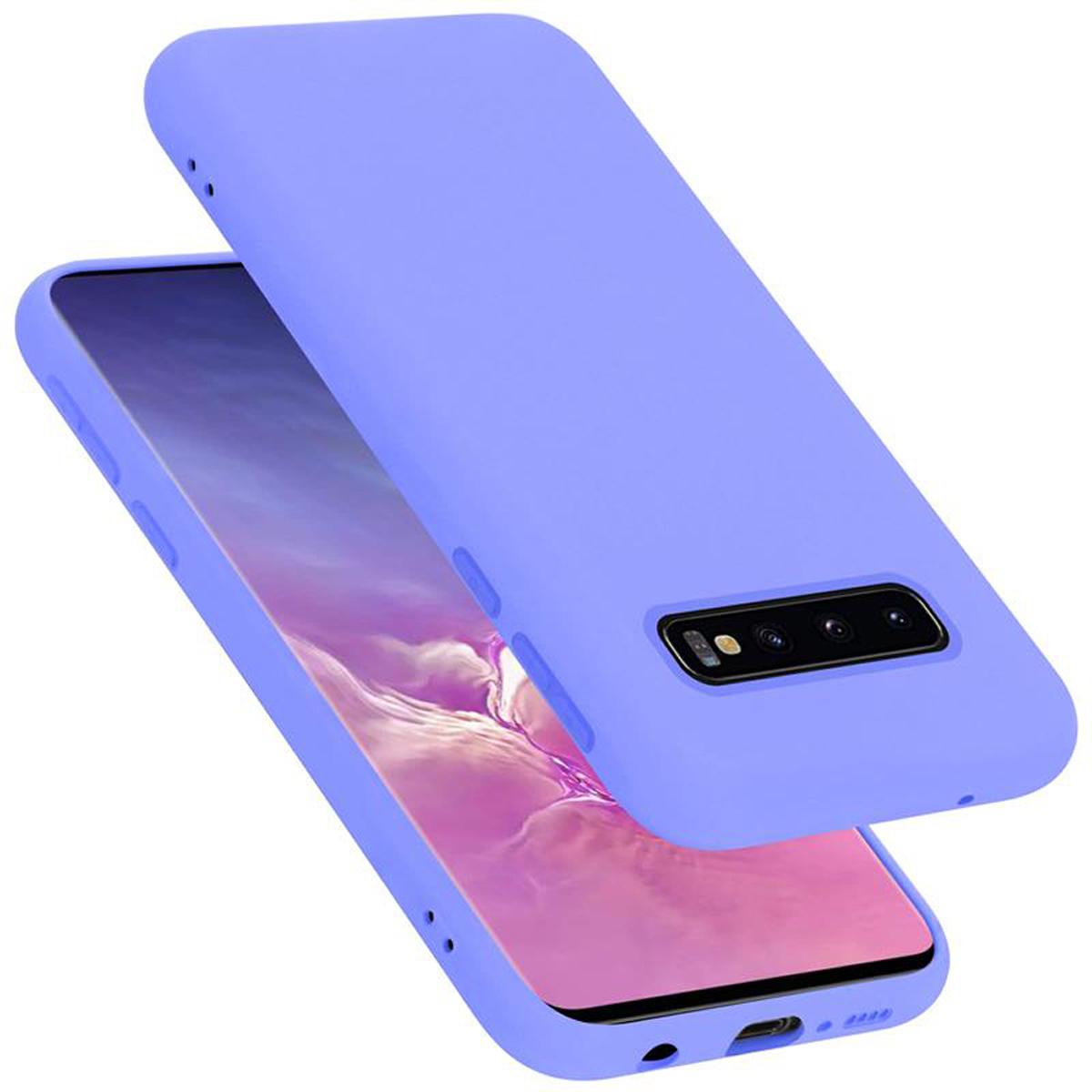 Cadorabo TPU Liquid Silicone Case Cover (Samsung Galaxy S10), Smartphone Hülle, Violett