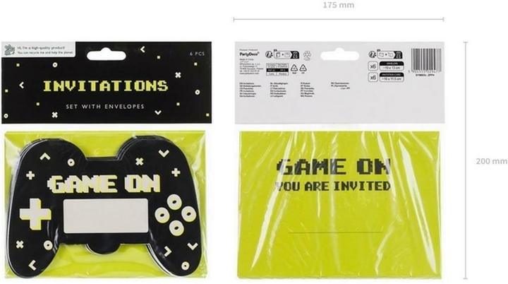 Actual product image Partydeco Invitation card Game Controller mix, 6 pieces (6 pcs.)