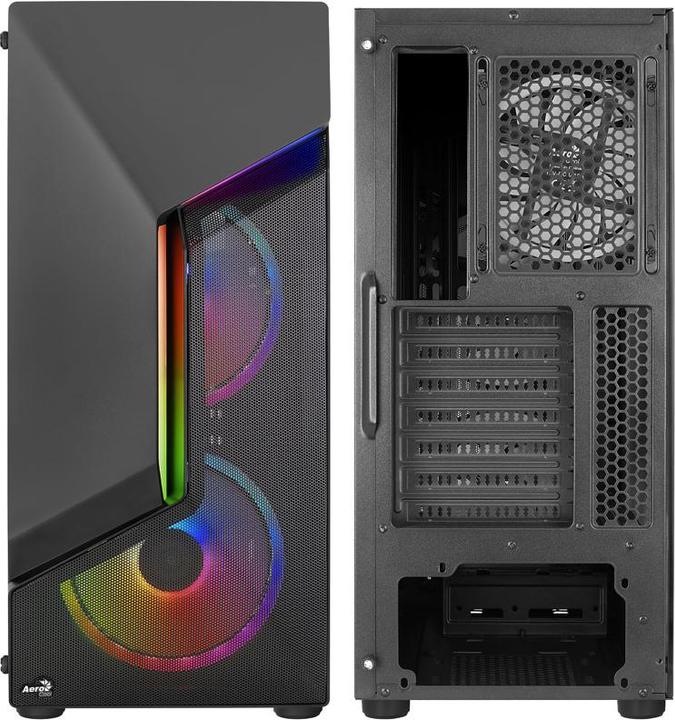 Actual product image AeroCool Scape-G-BK-v2 Midi Tower, Tempered Glass, FRGB (ATX, mATX, Mini-ITX)
