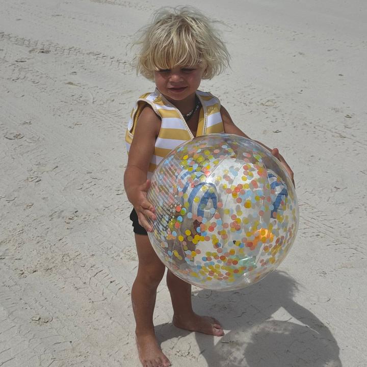 Produktbild Sunnylife 3D Aufblasbarer Strandball Sid die Möve Blue Stripe