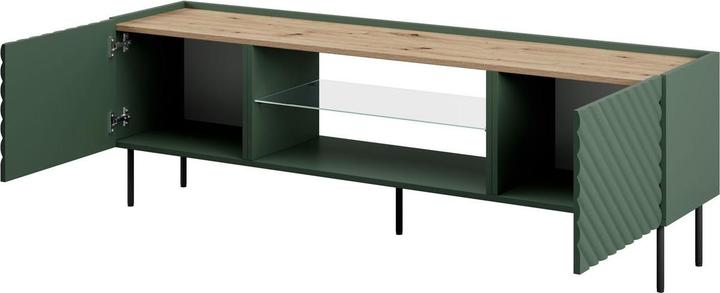 Actual product image Cama RTV cabinet with electric fireplace ONDA 180 5x40xH58 39 green (standing or wall-mounted) (180.50 x 40 x 58 cm)