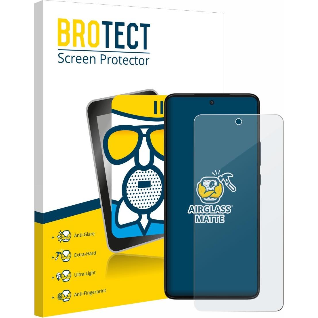 BROTECT AirGlass Panzerglasfolie Matt (1 Stück, Motorola Moto G84), Smartphone Schutzfolie, Grau