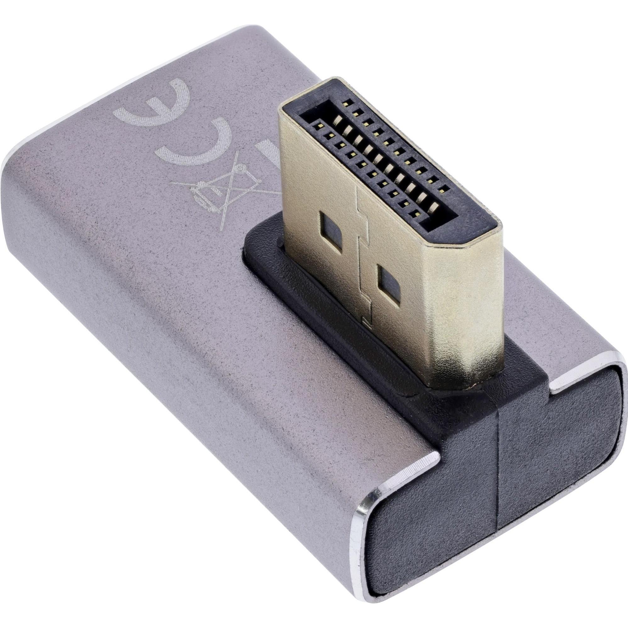 Thumbnail - InLine DisplayPort 1.4 Adapter, Data + Video Adapter, Schwarz, Grau