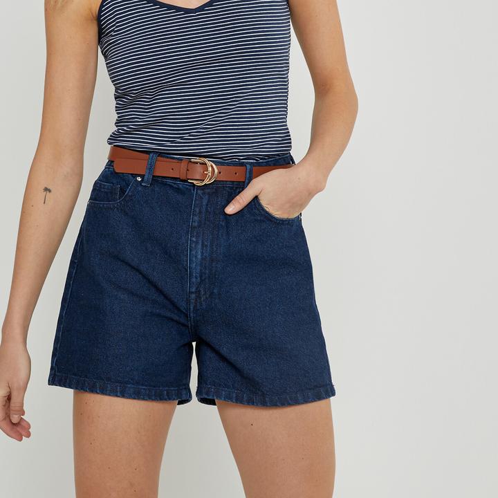 Produktbild La Redoute Collections Jeansshorts mit hohem Bund (40)