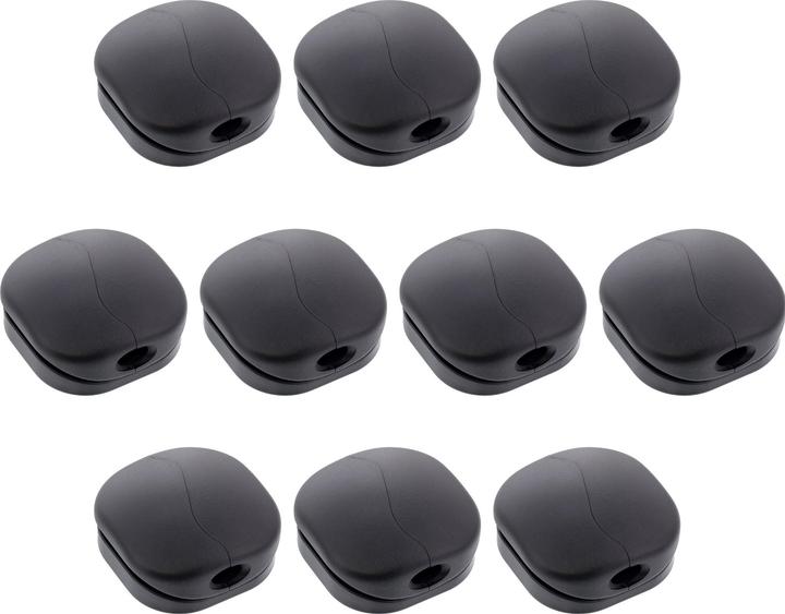 Produktbild InLine 10er Pack ® Click Kabelmanager 1-Line, schwarz