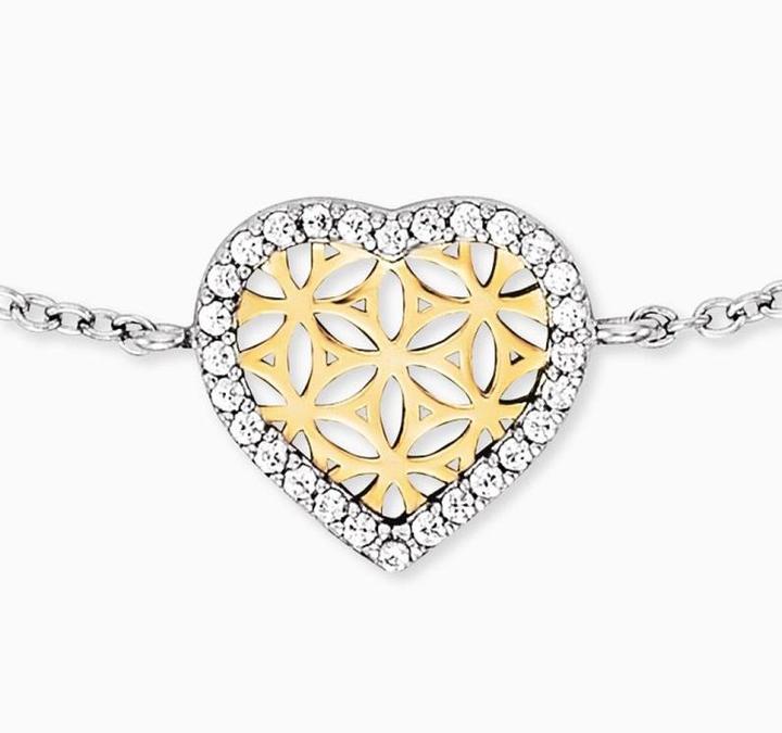 Produktbild Engelsrufer Lebensblume Herz Armband (17 cm, 925er Silber)