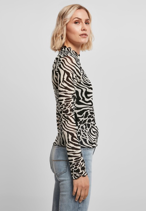 Actual product image Urban Classics Ladies AOP Mesh Turtleneck Longsleeve (5XL)
