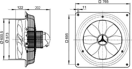 Actual product image Maico MAI DZQ56/6B Axial wall fan INenn 1A IMax 1.2A IP55