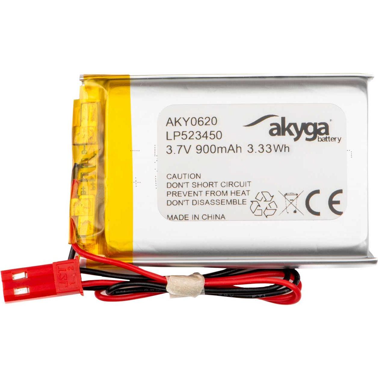 Akyga LP523450 Akkupack x Spezial-Akku LiPo 3.7 V 900 mAh (1 pz., Specifico del dispositivo, 900 mAh), Batterie + pile
