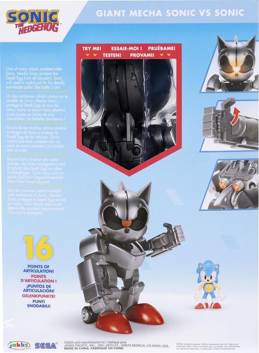 Actual product image Jakks Pacific Giant Mecha Sonic vs Sonic Playset